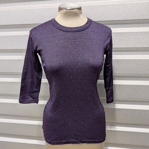 MICHAEL STARS skinny microstripe 3/4 sleeve tee shirt XS S